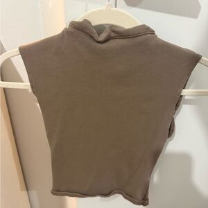 Zara Taupe Ribbed Top